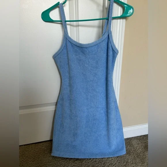 blue terry cloth dress Blue USA Terry Towel Cloth Mini Dress Large main image 1